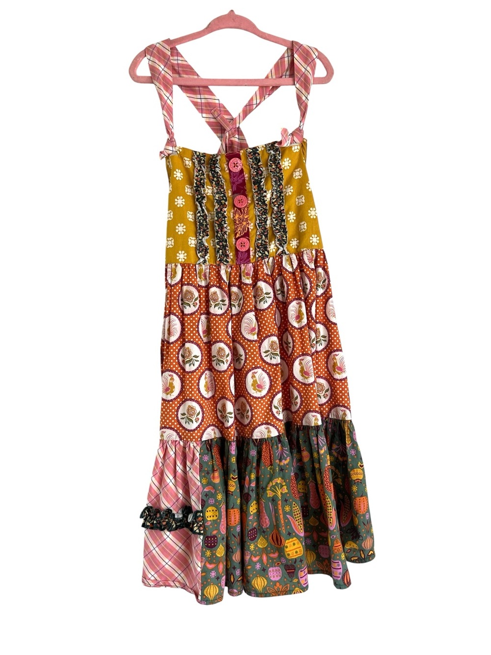 Matilda Jane Multi-Color Patchwork Fall Sundress Austin Rivers Knot Dress Size 8